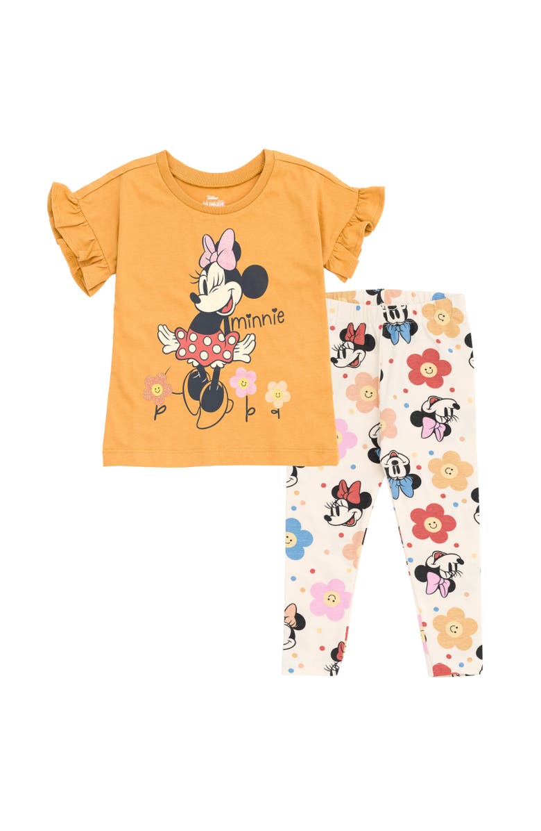 Disney T-Shirt & Leggings Set, Main, color, Brown / White