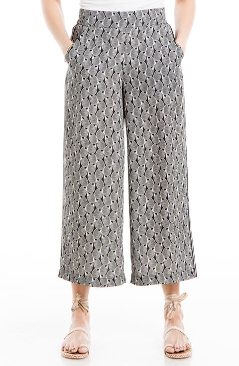 Crepe Crop Wide Leg Pants