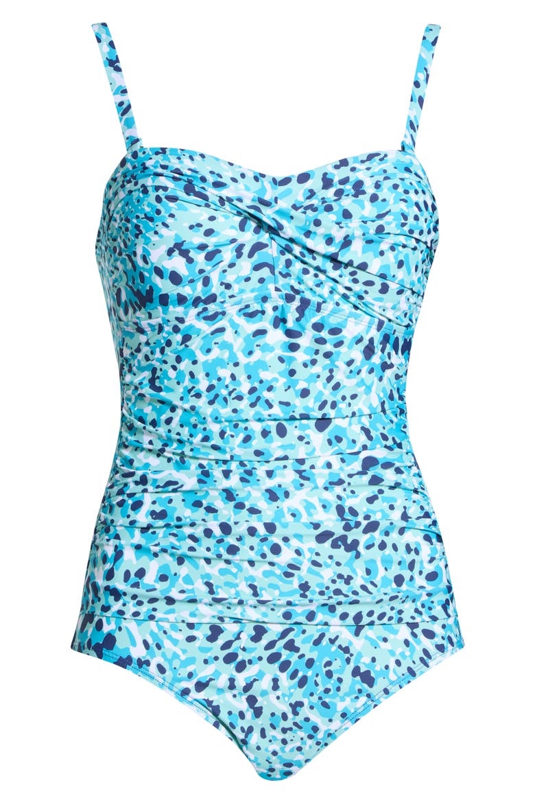 Flora Bandeau One-Piece Swimsuit, Main, color, PANTHEON BLUE