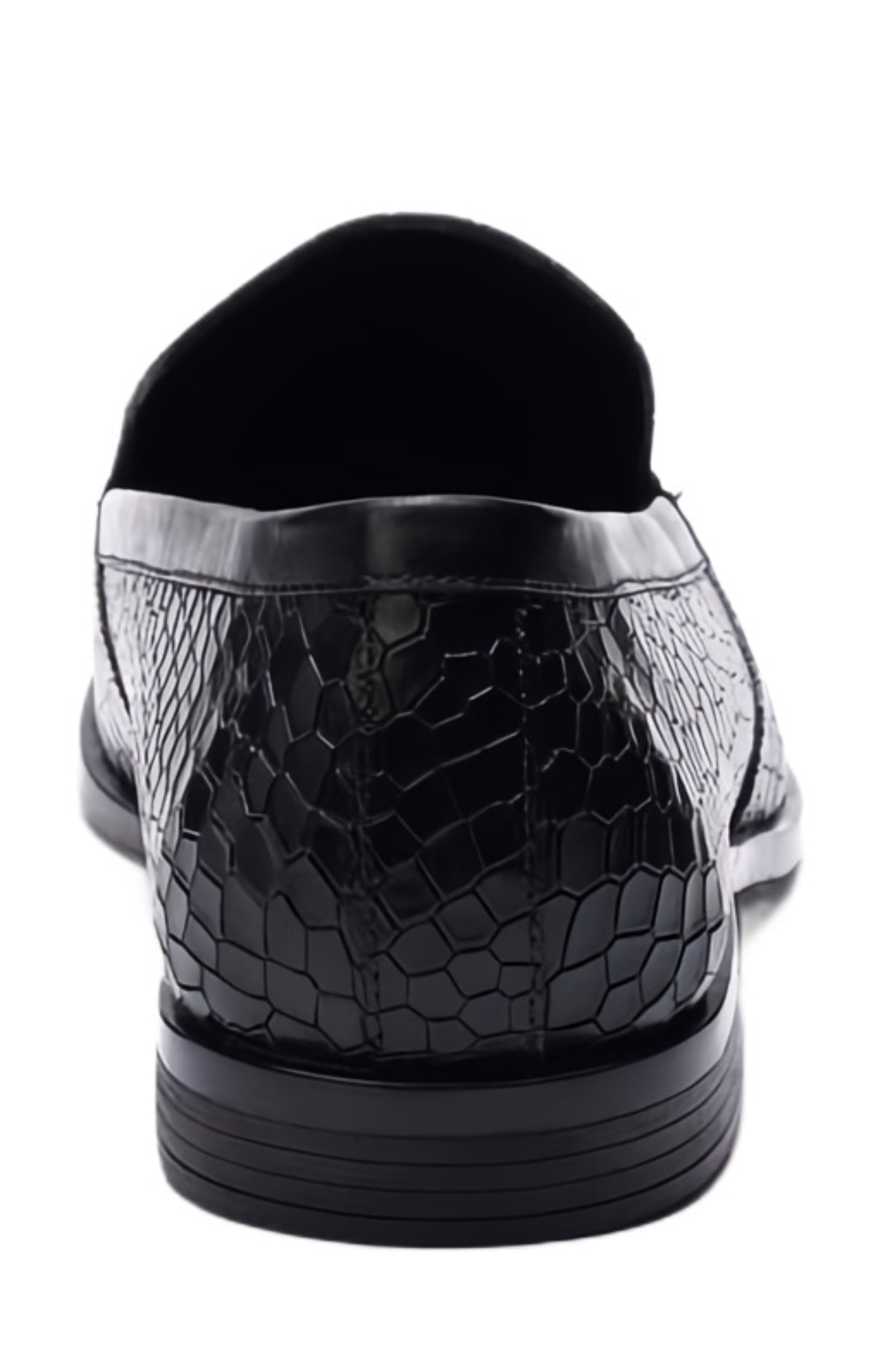 Louis Bit Loafer, Alternate, color, Black Croco