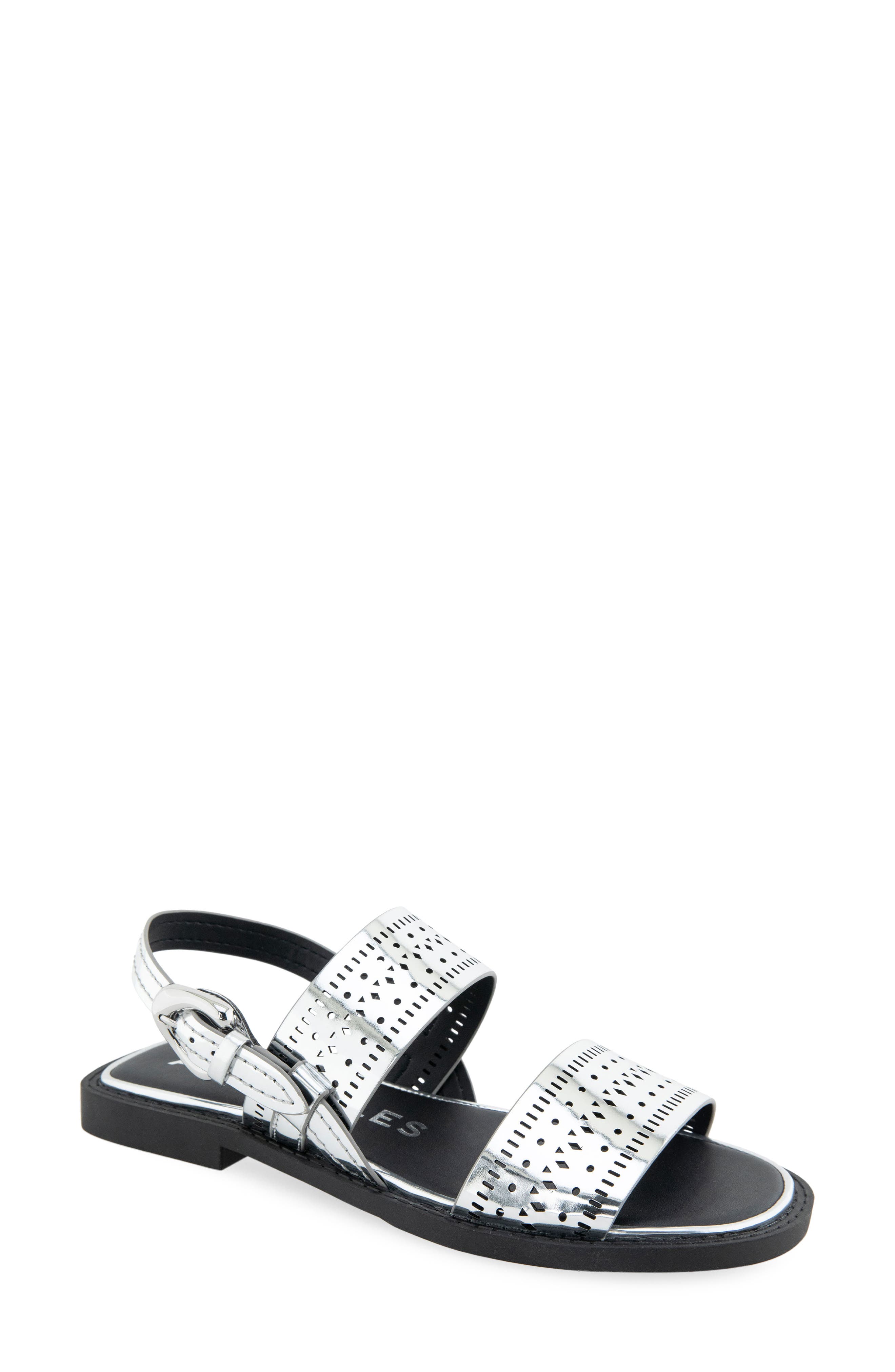 Aerosoles Carole Slingback Sandal, Main, color, Silver Mirror Metallic Leather