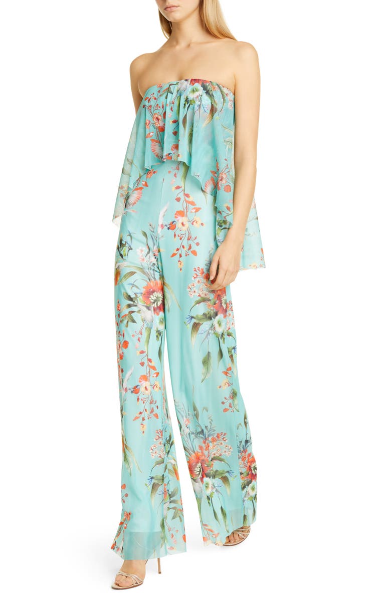 Fuzzi Strapless Wide Leg Jumpsuit, Alternate, color, 