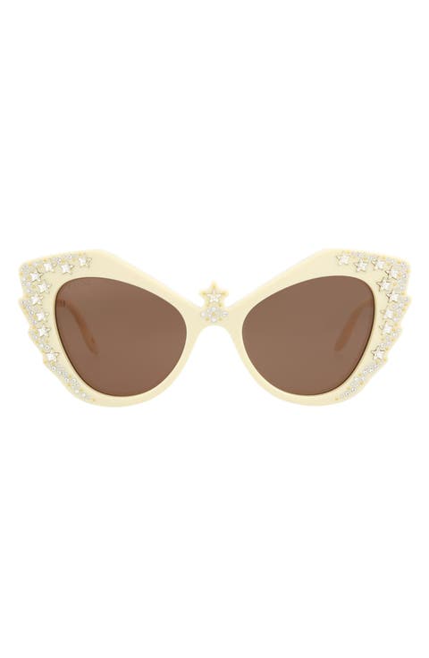 52mm Special Edition Rhinestone Cat Eye Sunglasses