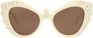 Gucci 52mm Special Edition Rhinestone Cat Eye Sunglasses