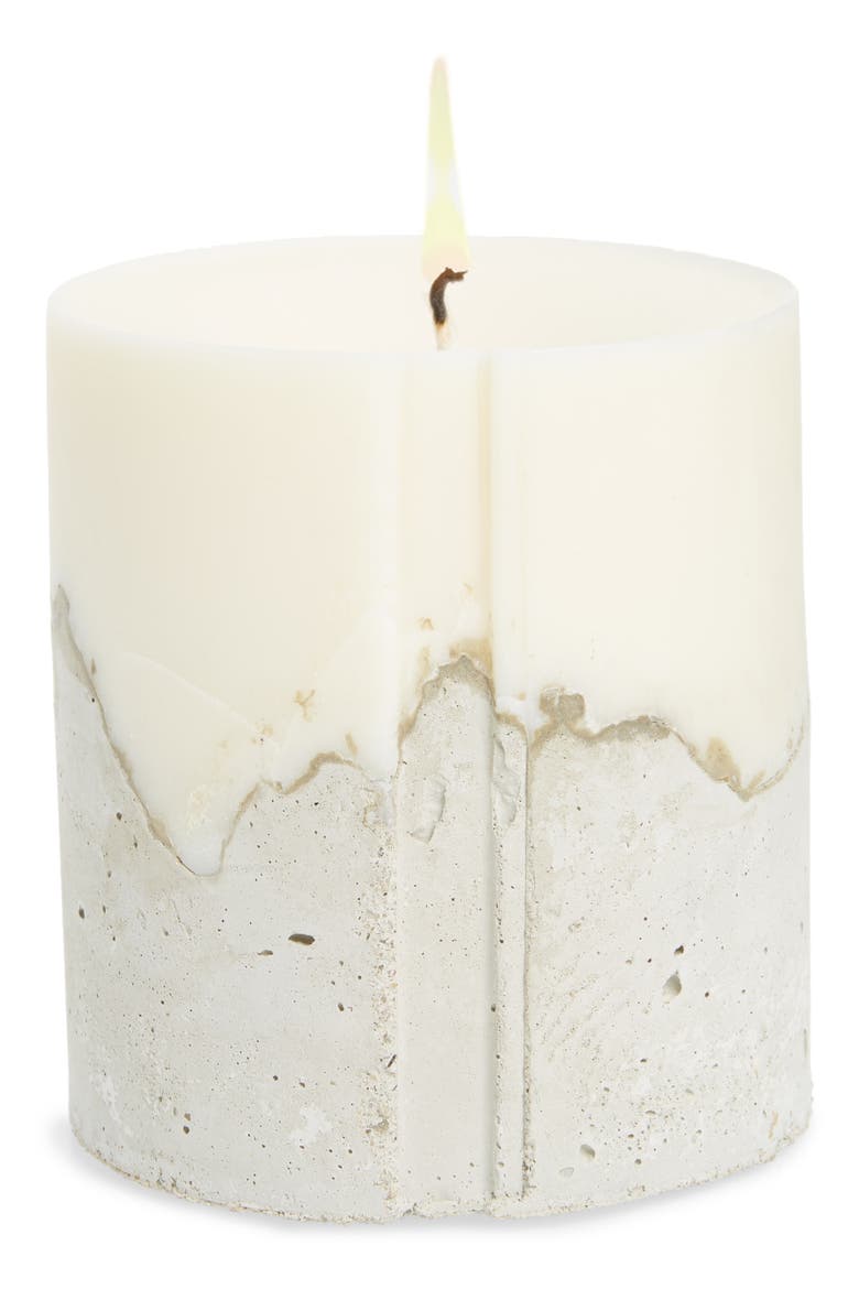 Palmarosa & Cedarwood Concrete Candle, Main, color, IVORY