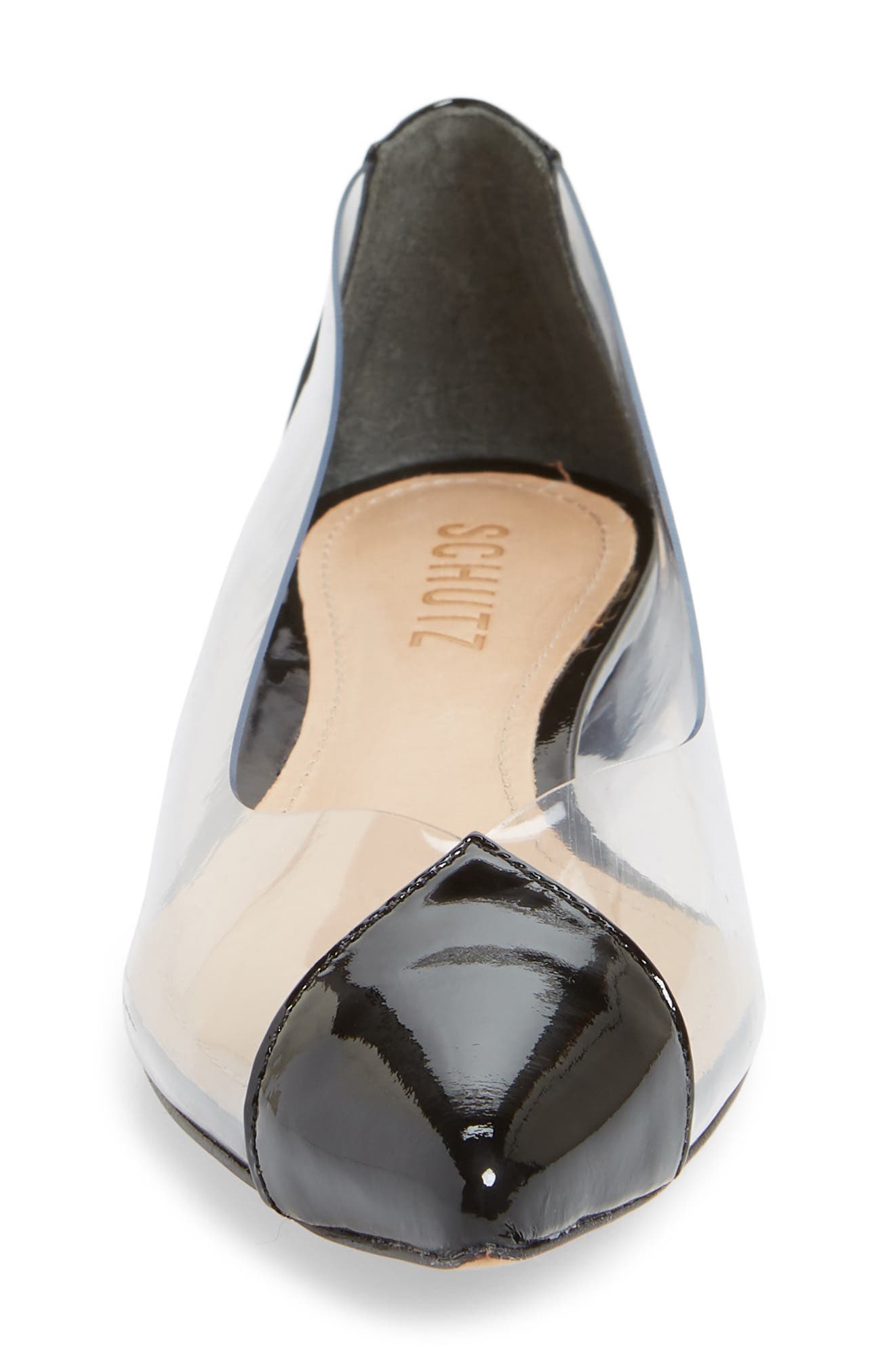 Schutz Clearly Pointy Toe Flat, Alternate, color, 
