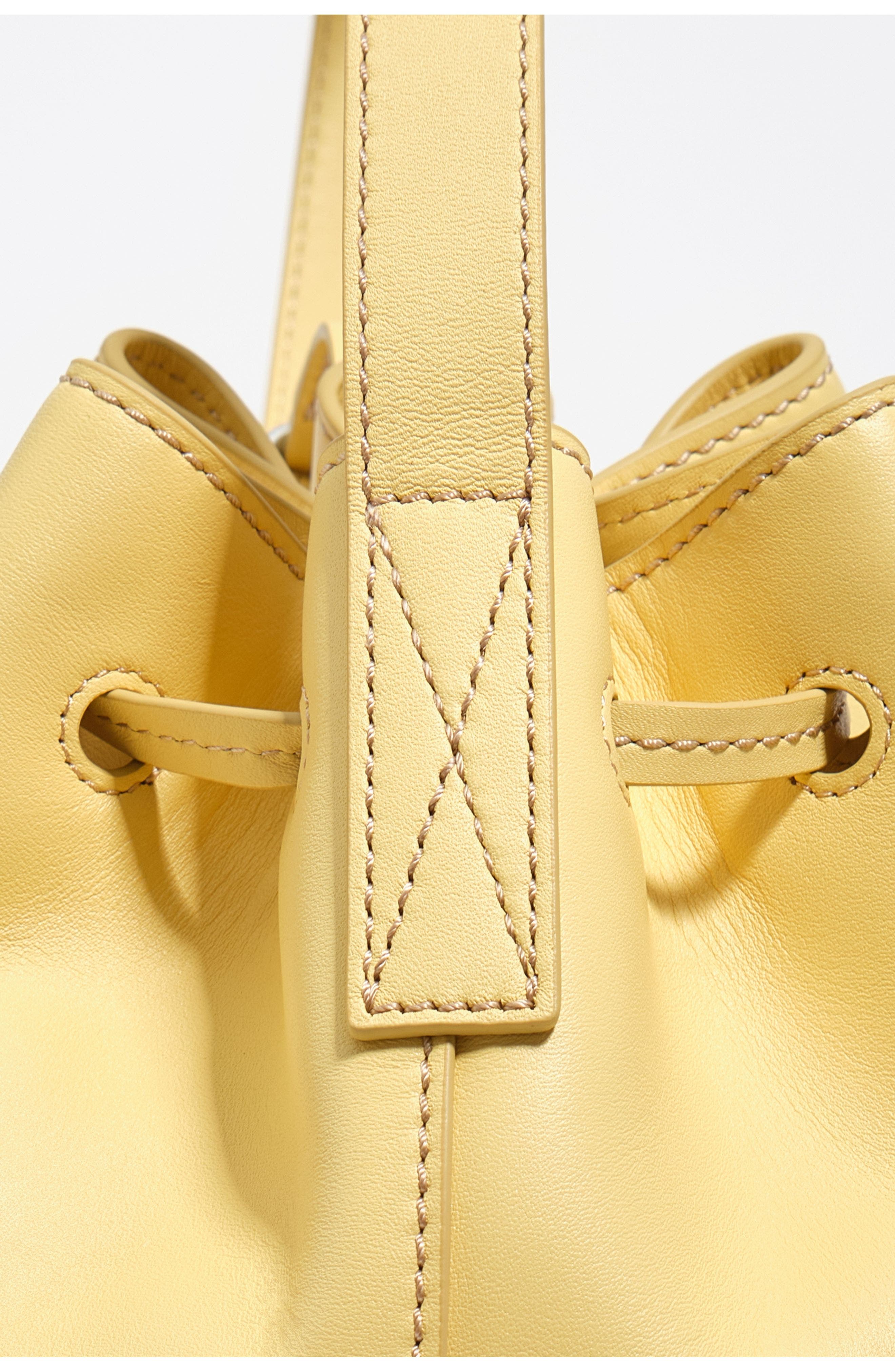 Large leather Carlino bucket bag, Alternate, color, BANANA