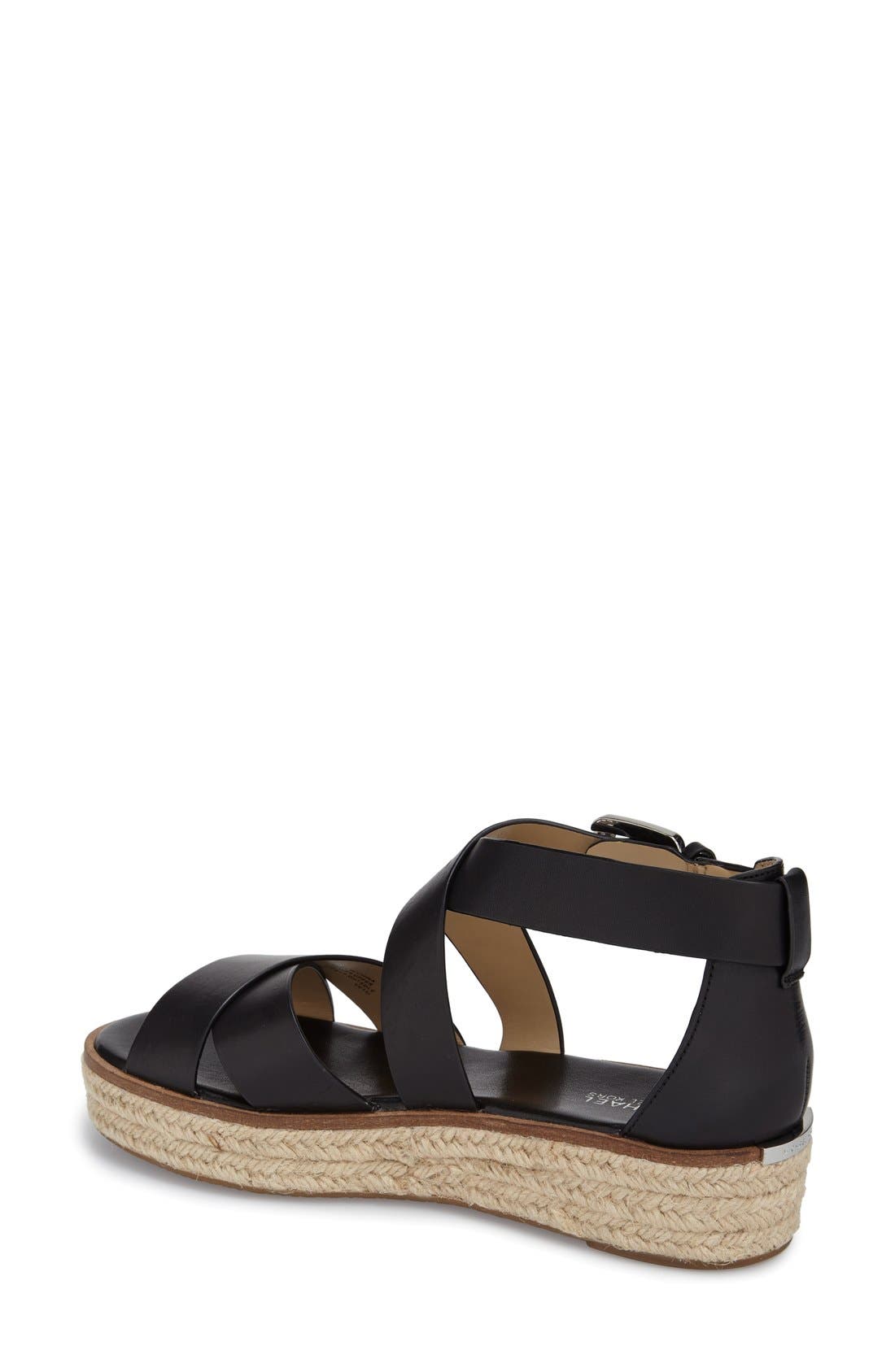 'Darby' Crisscross Espadrille Sandal, Alternate, color, BLACK