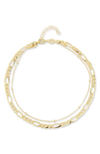 Chloe & Madison Chloe And Madison Double Layered Anklet In Gold