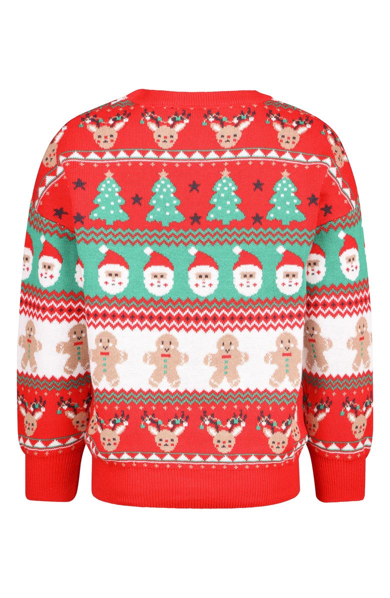 Rock Your Kid Kids
 Christmas Fair Isle Cotton Crewneck Sweater, Alternate, color, Holiday Red