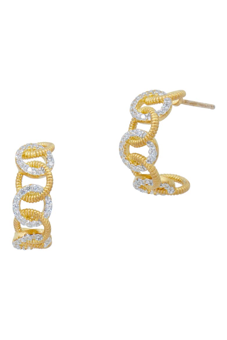 Shining Hope Chain Hoop Earrings, Main, color, GOLD AND SILVER