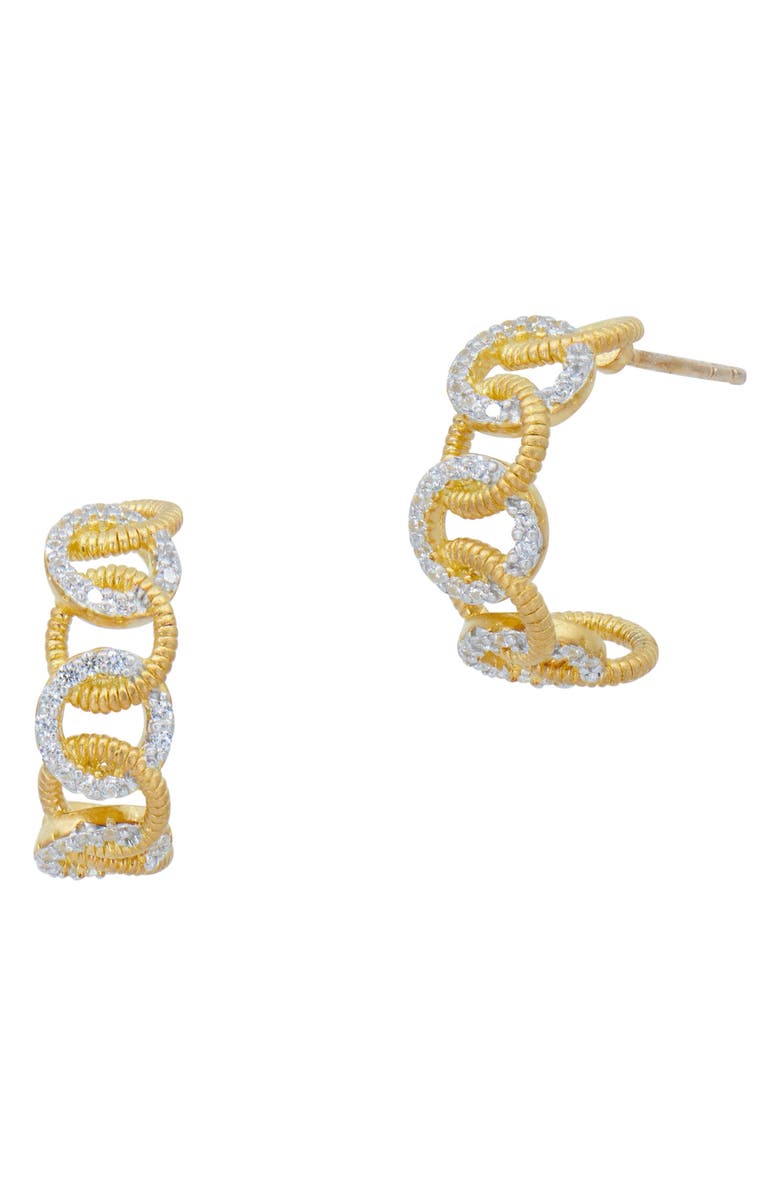 FREIDA ROTHMAN Shining Hope Chain Hoop Earrings, Main, color, 
