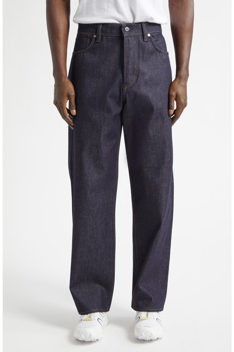 Five-Pocket Wide Leg Jeans, Main, color, BLUE RAW