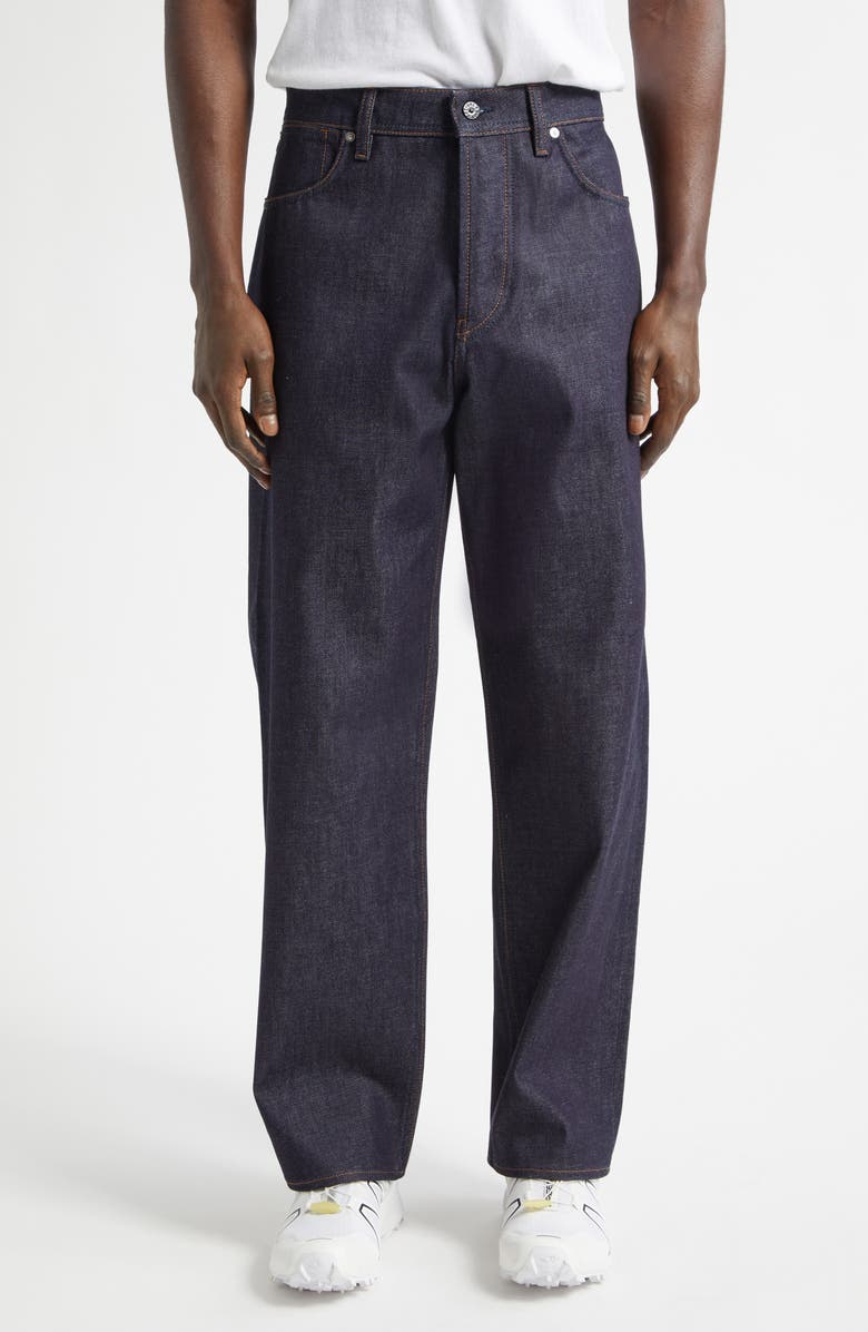 Stone Island Five-Pocket Wide Leg Jeans, Main, color, Blue Raw