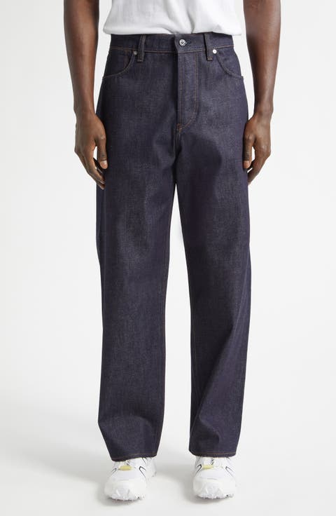 Five-Pocket Wide Leg Jeans (Blue Raw)