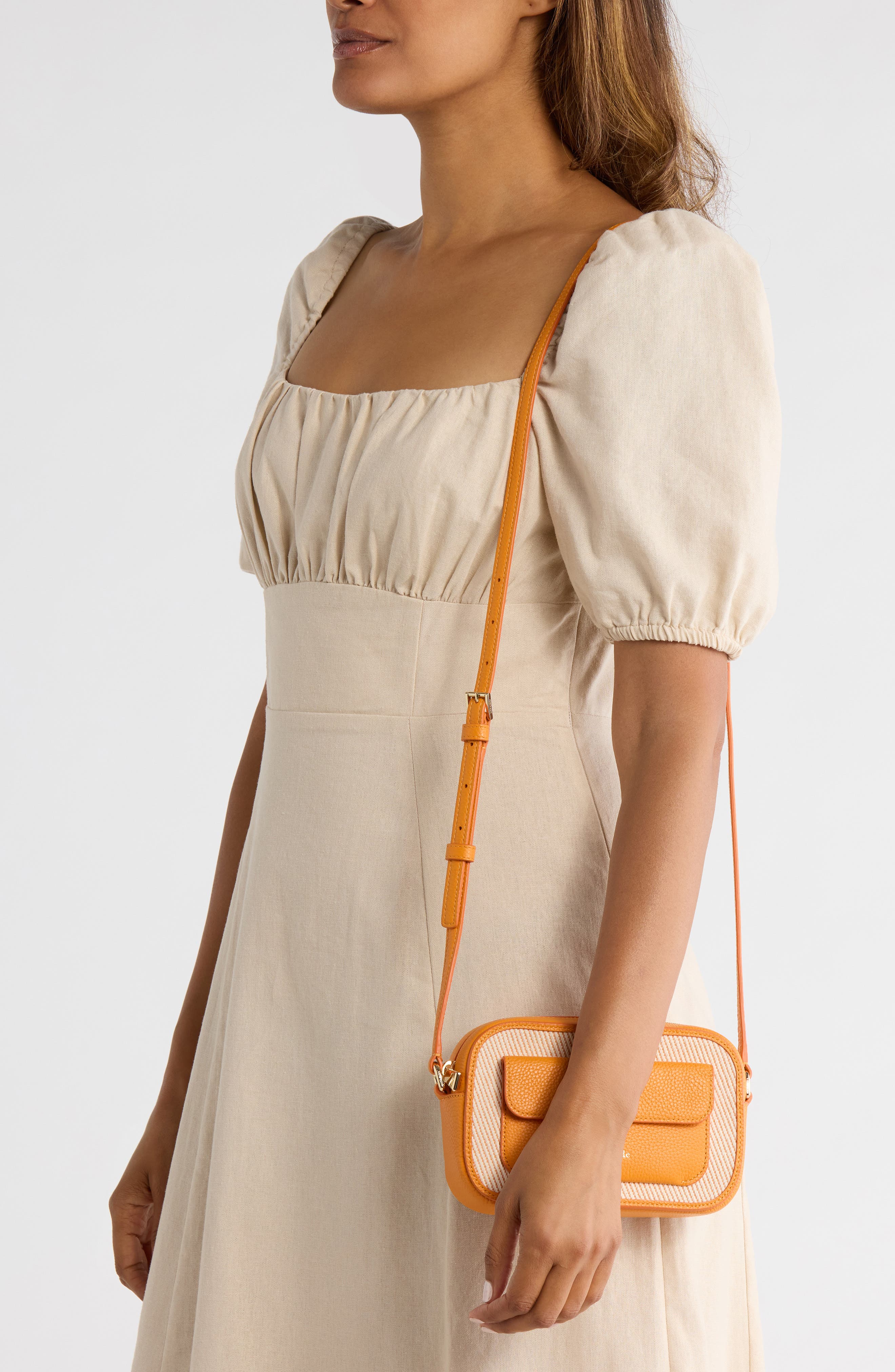 Kate Spade New York ava canvas crossbody bag, Alternate, color, Turmeric Root