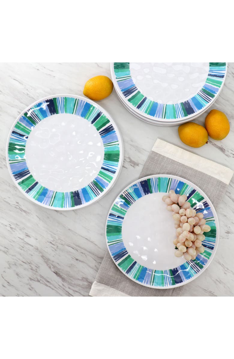 Gibson Home Tropical Sway Orleans 12 Piece 9 Inch Melamine Dessert Plate Set, Alternate, color, Multi