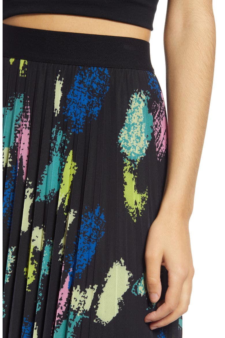 Cristina Martinez Print Skirt, Alternate, color, BLACK MULTI PAINT SMUDGE