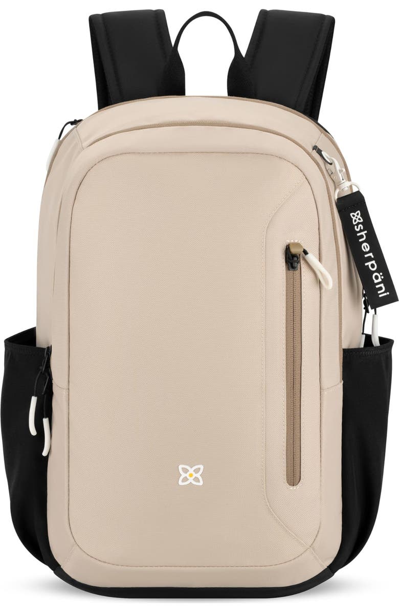 Sherpani Getaway RFID Protection Laptop Backpack, 22L, Fits 15'' Laptop, Con Leche, Main, color, Con Leche