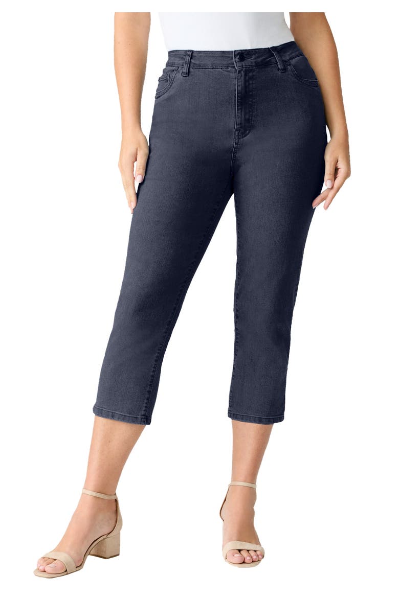 Plus Size 24/7 Stretch Capri Jean, Main, color, DARK WASH