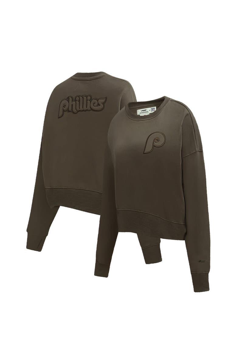 PRO STANDARD Women's Pro Standard Brown Philadelphia Phillies Fleece Pullover Sweatshirt, Main, color, 
