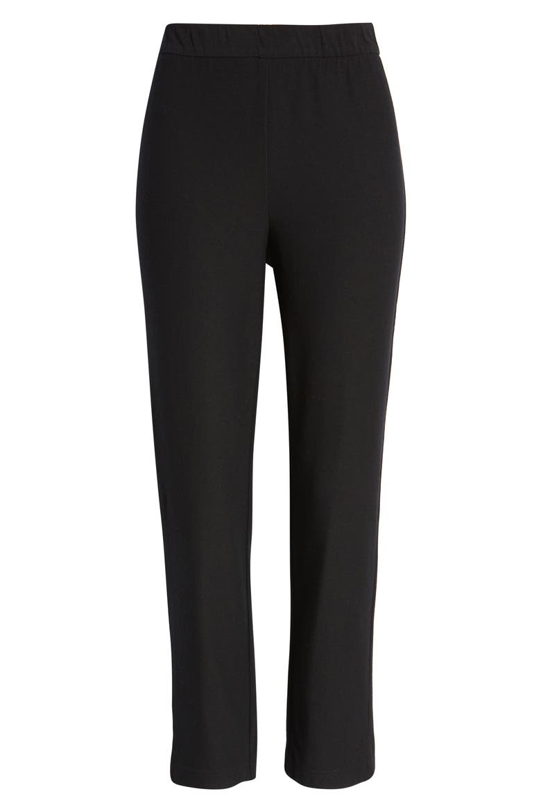 Studio Pull-On Crepe Pants, Alternate, color, BLACK