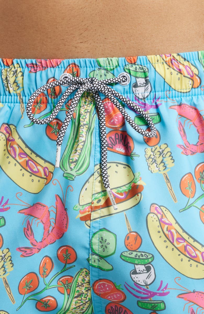 Boardies Grill Master Mid Length Swim Trunks, Alternate, color, Blue