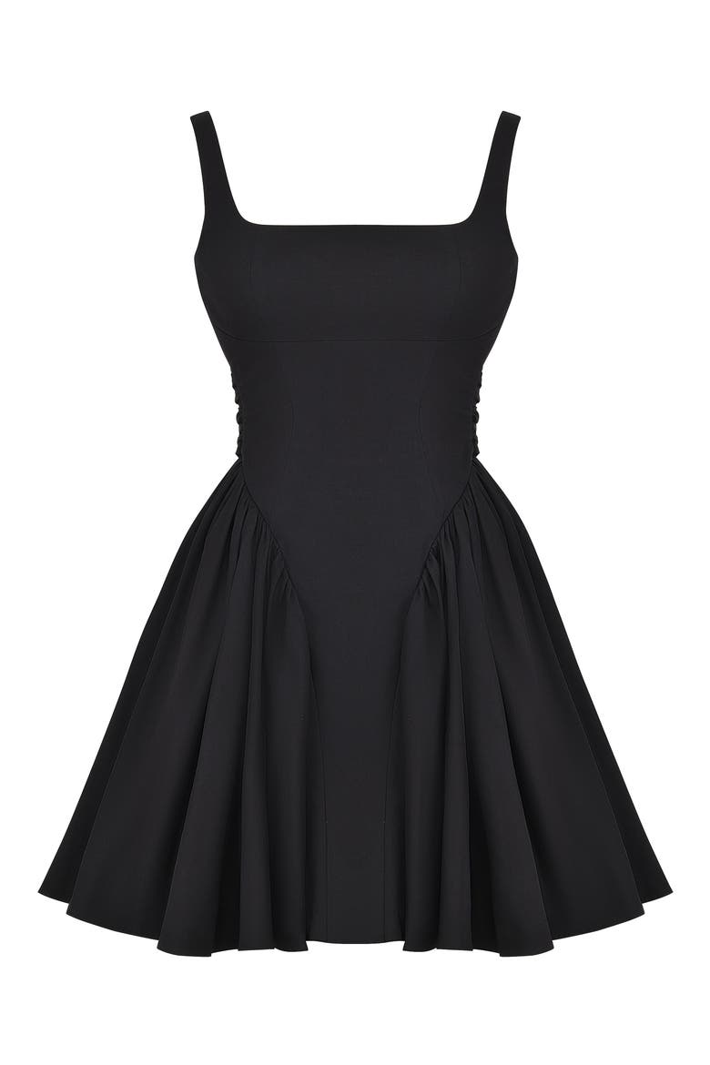 Florianne Low Back Minidress, Alternate, color, BLACK
