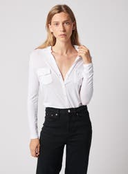 Majestic Filatures Soft Touch Long Sleeve Pocket Shirt