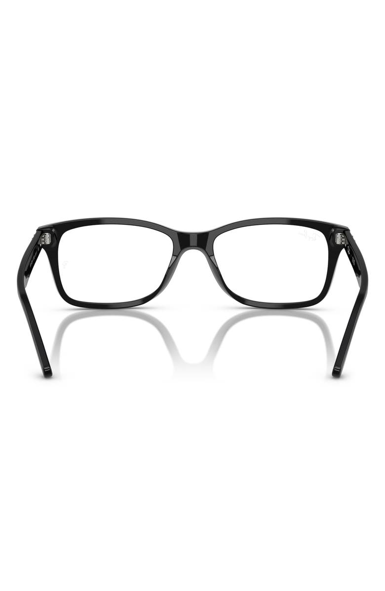 Ray-Ban 53mm Square Optical Glasses, Alternate, color, Shiny Black