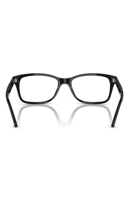 Ray Ban Ray-ban 53mm Square Optical Glasses In Shiny Black