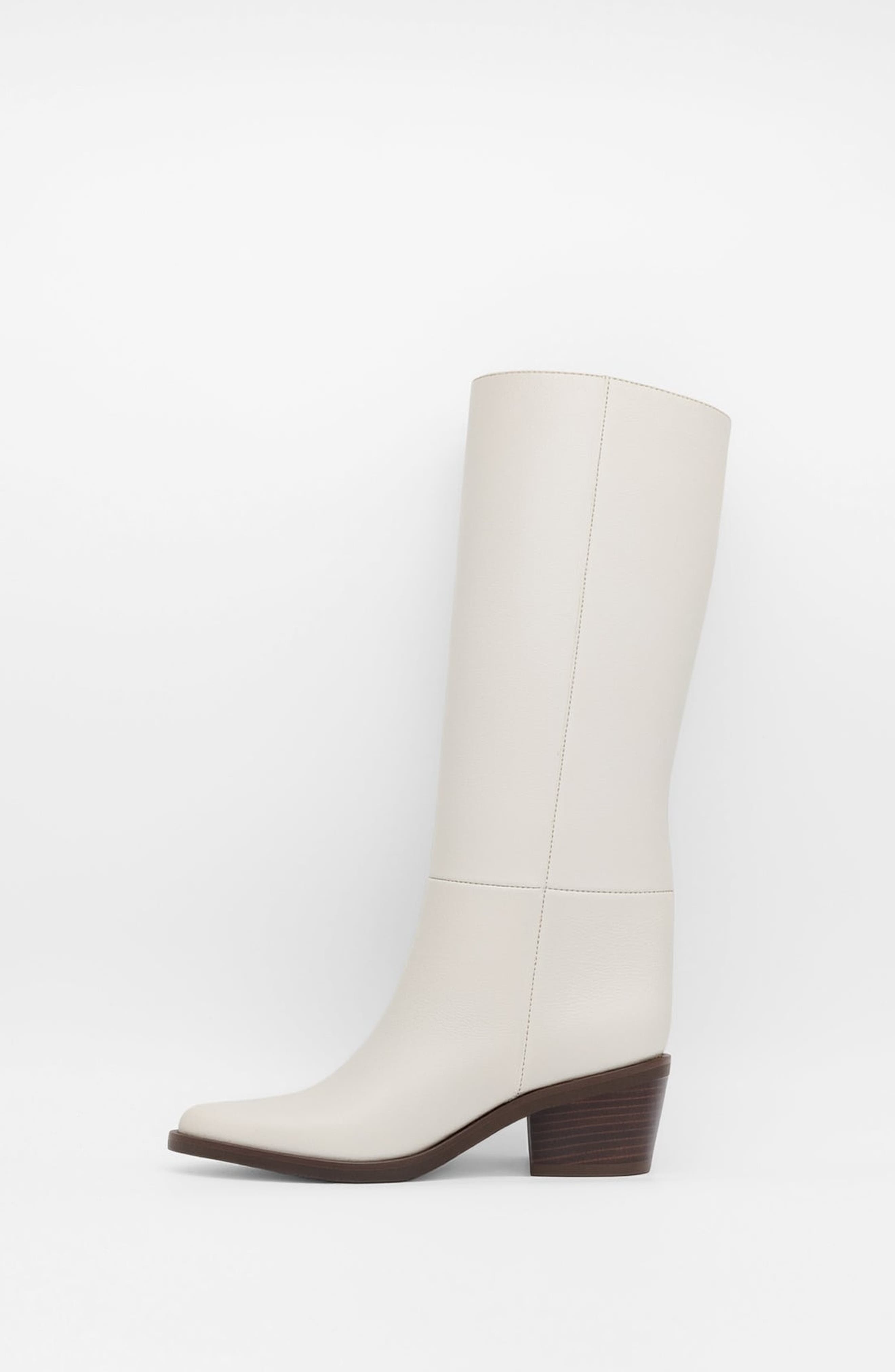 Eleganza Knee High Leather Boots, Alternate, color, Ivory