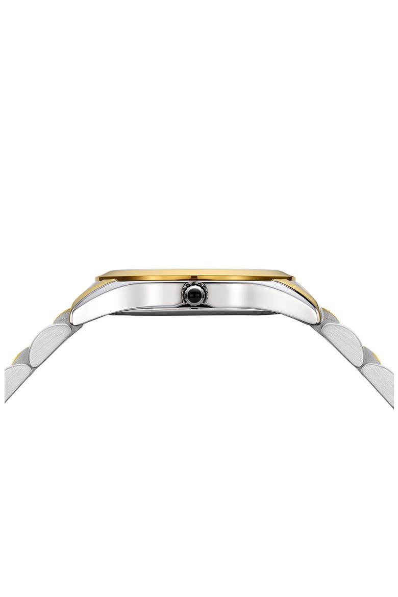 Classic R Diamond Bracelet Watch, 34mm, Alternate, color, STAINLESS STEEL AND YELLOW