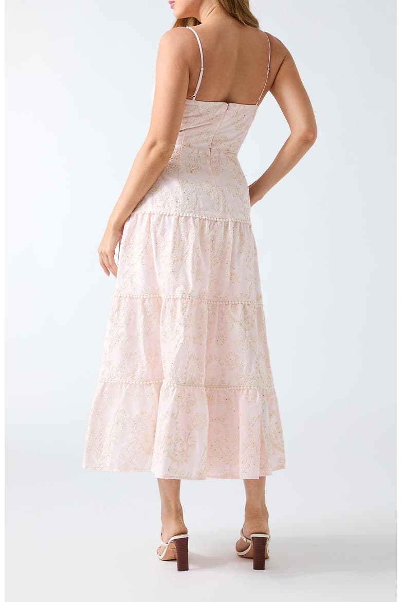 Evelyn Eyelet Embroidery Midi Dress, Alternate, color, PINK MULTI
