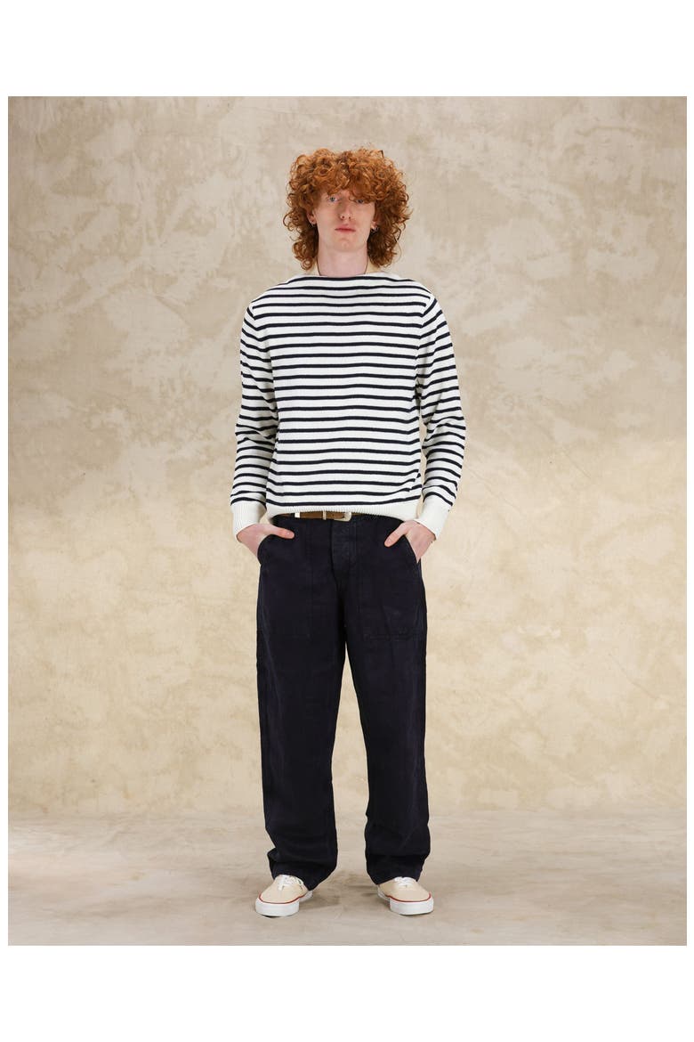 Noah1 Cotton Ribbed Sweater, Alternate, color, WHITE/BLUE
