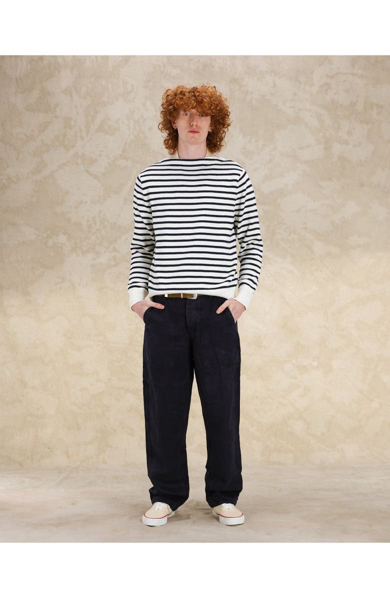 Fortela Noah1 Cotton Ribbed Sweater, Alternate, color, White/Blue