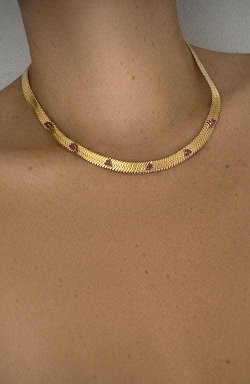 St. Moran Gemstone Snake Chain Necklace In Gold