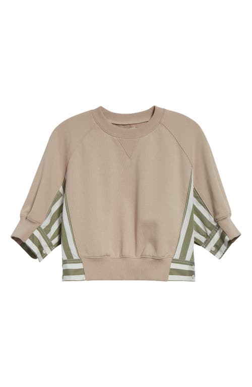3.1 Phillip Lim Crop Shirt-trimmed Sweatshirt In Neutral