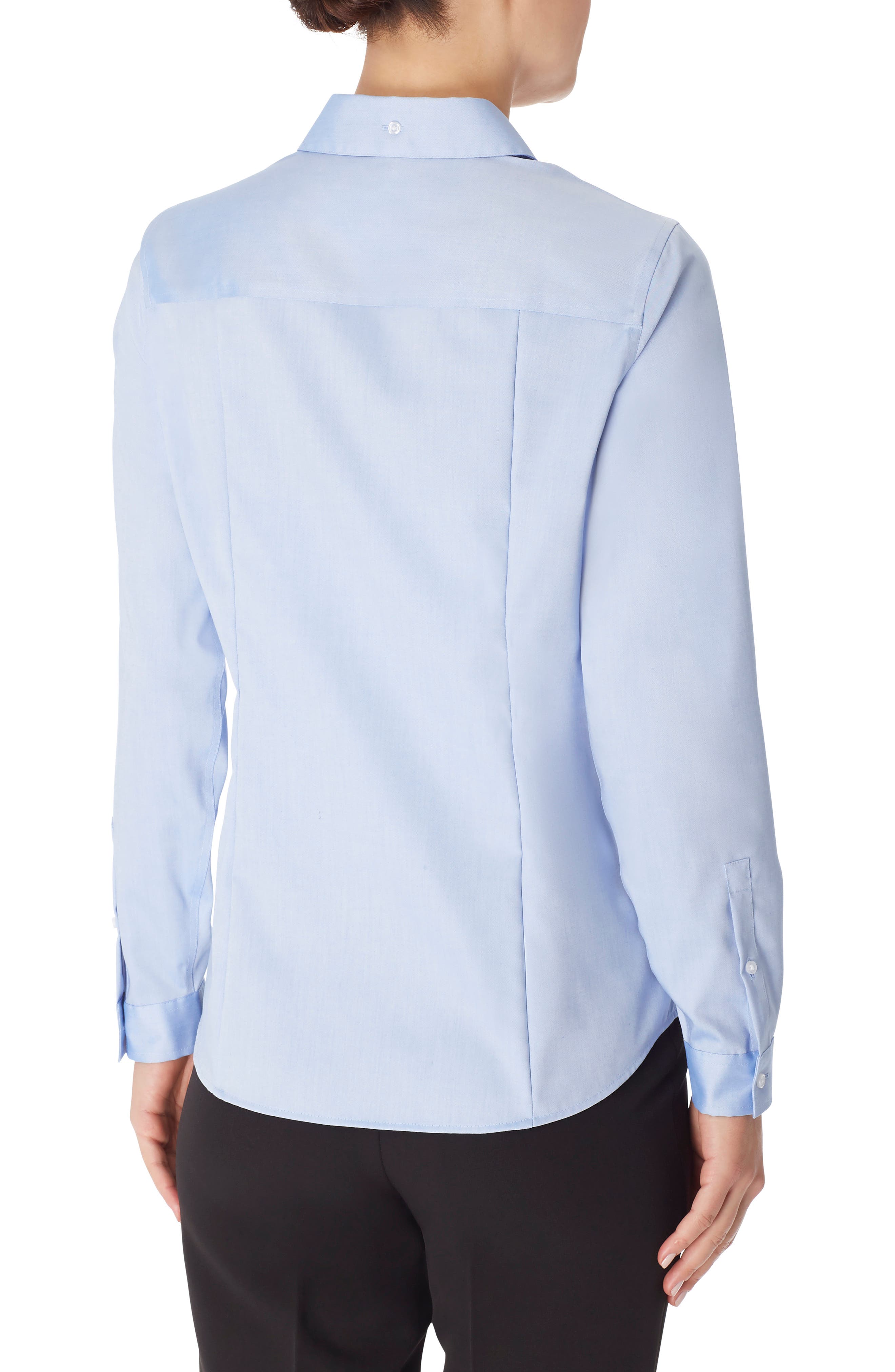 Solid Button-Up Cotton Shirt - image 4