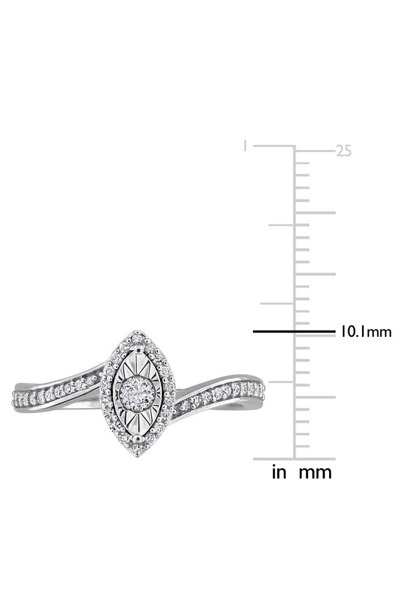 Diamond Halo Twist Ring Sterling Silver, Alternate, color, Sterling Silver
