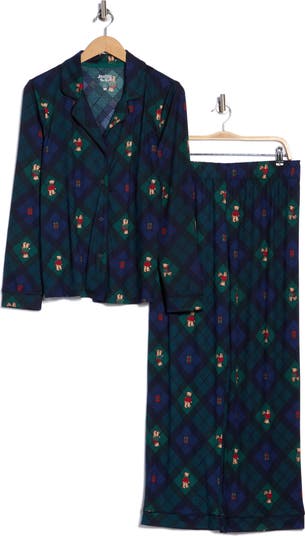 Mom Matching Family Bear Plaid Long Sleeve Top & Pants Pajamas