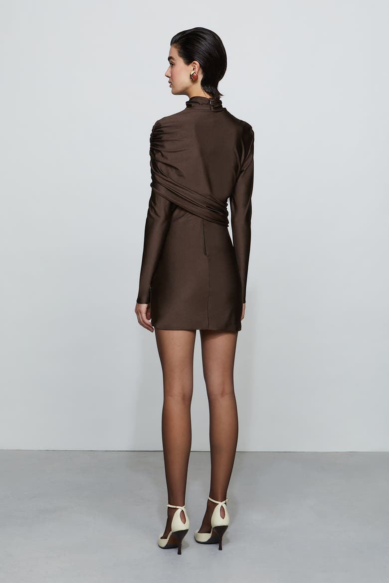 Fallon Mini Dress, Alternate, color, Chocolate