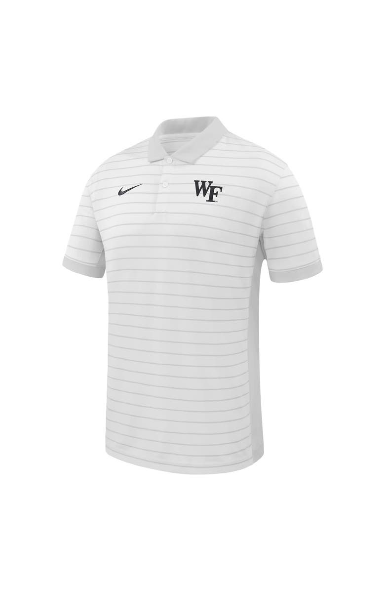 Nike Men's Nike White Wake Forest Demon Deacons 2025 Early Season Coaches Sideline Victory Stripe Performance Polo, Alternate, color, White
