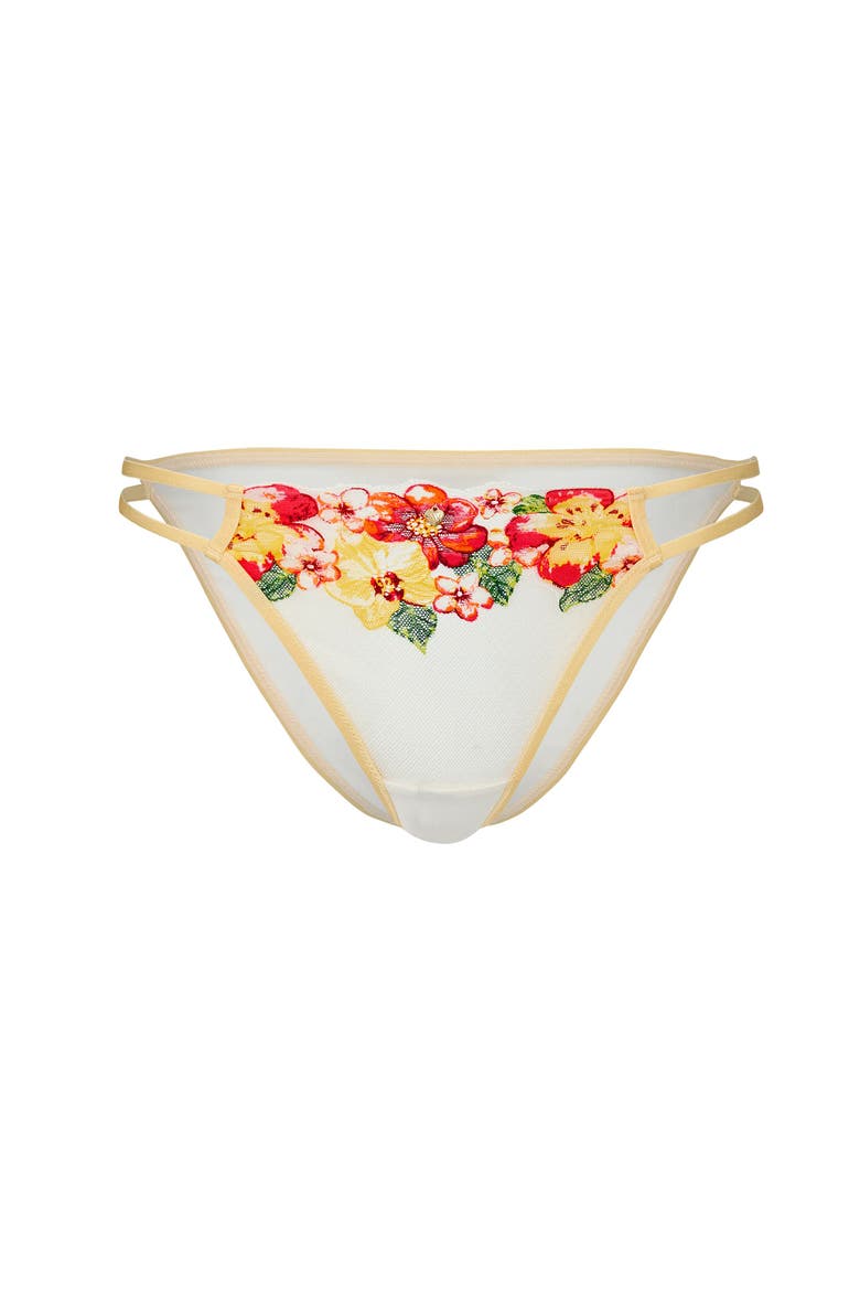 Liesel Brazilian Panties, Main, color, Floral white