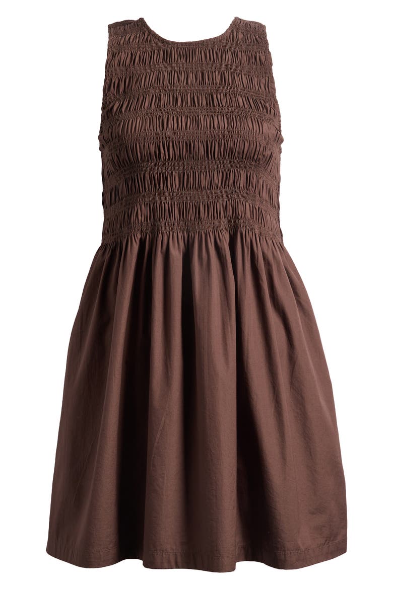 The Melody Smocked Minidress, Alternate, color, ROASTED CHICORY