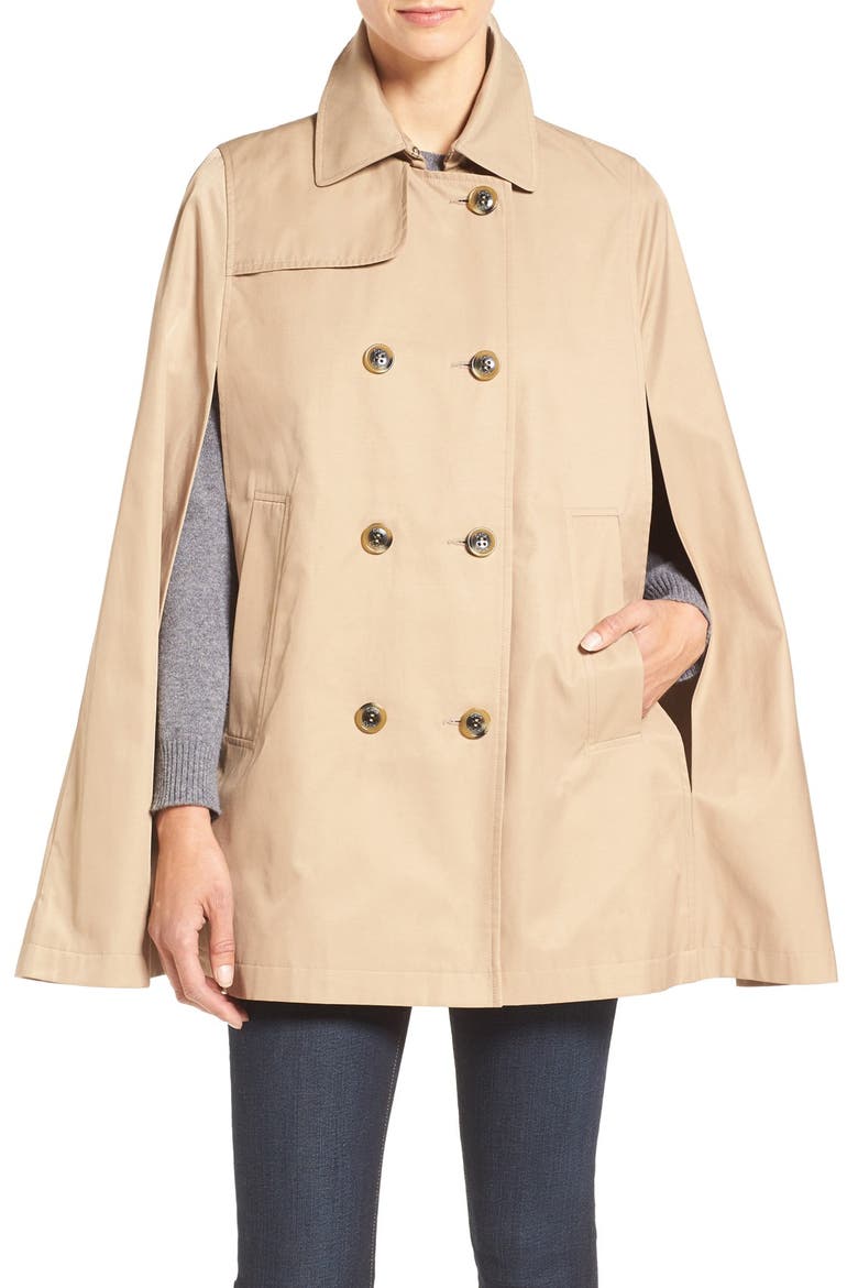 Lily Trench Cape, Main, color, TAN