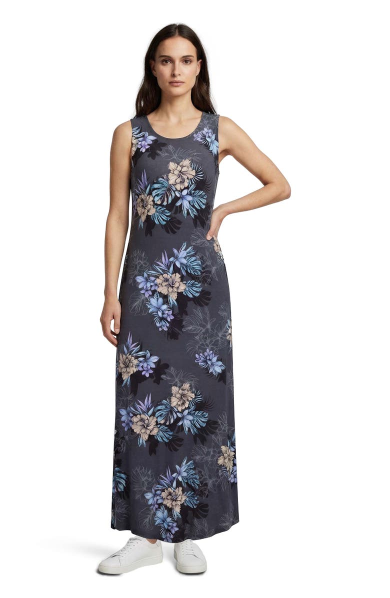 Lords of Harlech Exotic Floral Womens Sleeveless Midi Dress, Main, color, Exotic Floral Black