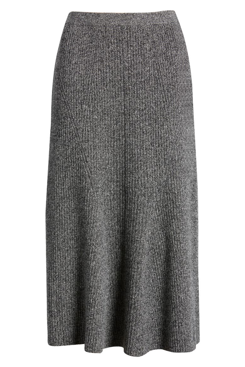 Femi Knit Cashmere Blend Skirt, Alternate, color, HEATHER BLACK