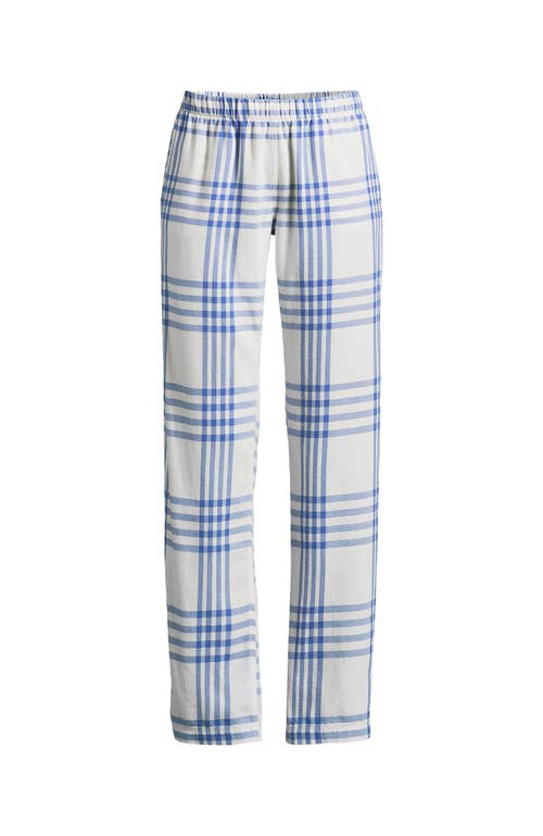 Lands' End Print Flannel Pajama Pants In Blue