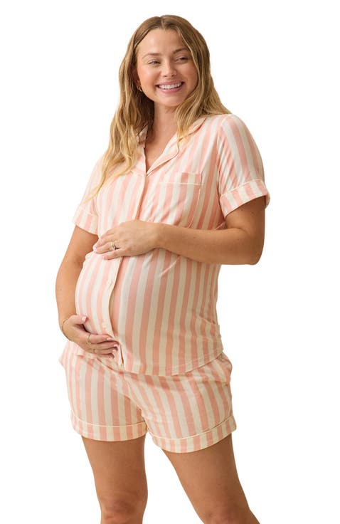 Clea Classic Short Sleeve Maternity & Nursing Pajama